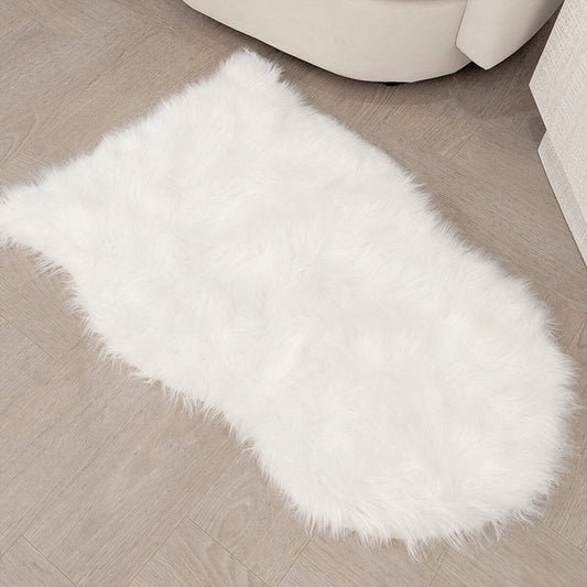 Elle Small Faux Fur White Hide Rug - 60x90cm Textiles