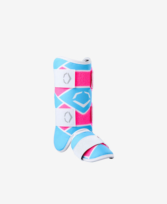 EvoShield Youth SRZ-2 Batter's Leg Guard Equipment Wilson Pink/Victory Blue