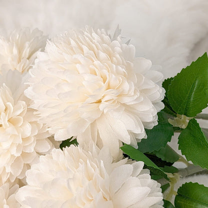 Faux Cream Chrysanthemum Bunch of 6 Florals Accessories