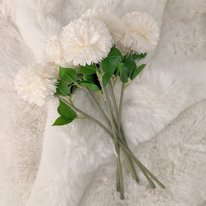 Faux Cream Chrysanthemum Bunch of 6 Florals Accessories