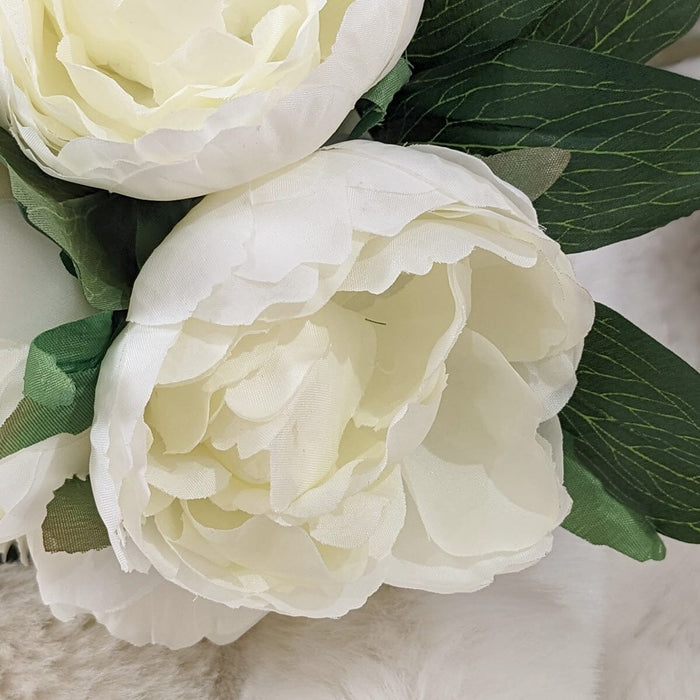 Faux Cream Peony Bunch of Florals Accessories