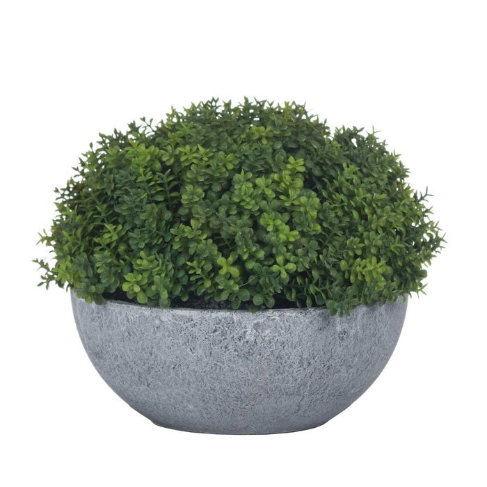 Faux Hebe Globe in Stone Pot Garden