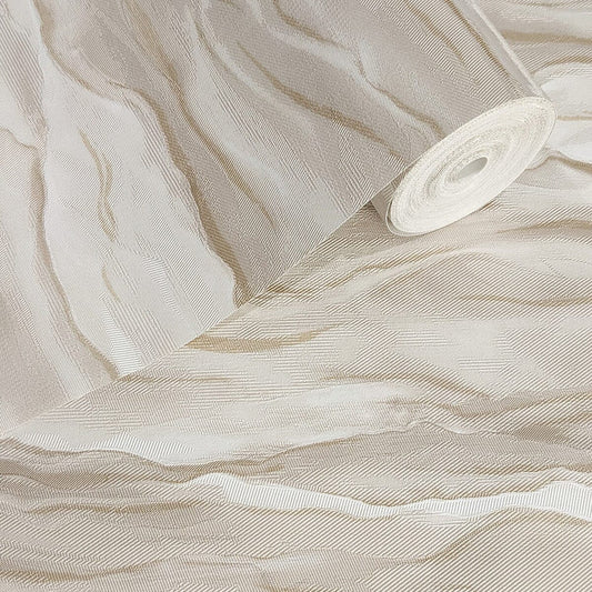 Florence Neutral Taupe & Gold Cloud Effect Wallpaper Home Improvement