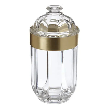 Gianna Medium Acrylic Canister with Gold Rim Accessories