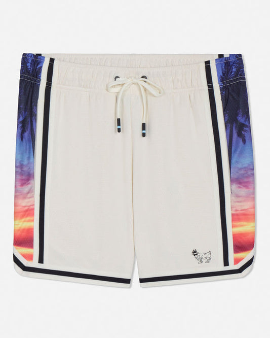 Goat USA Boys' Palm Tree Panel Mesh Shorts Apparel Goat USA Off White Youth XSmall