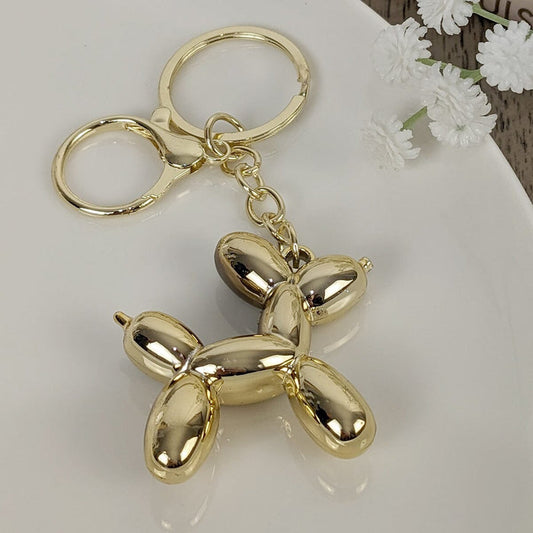Gold Balloon Dog Keyring Accessories