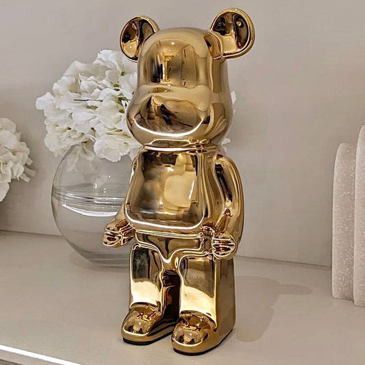Gold Pearlescent Standing Bear Ornament Accessories