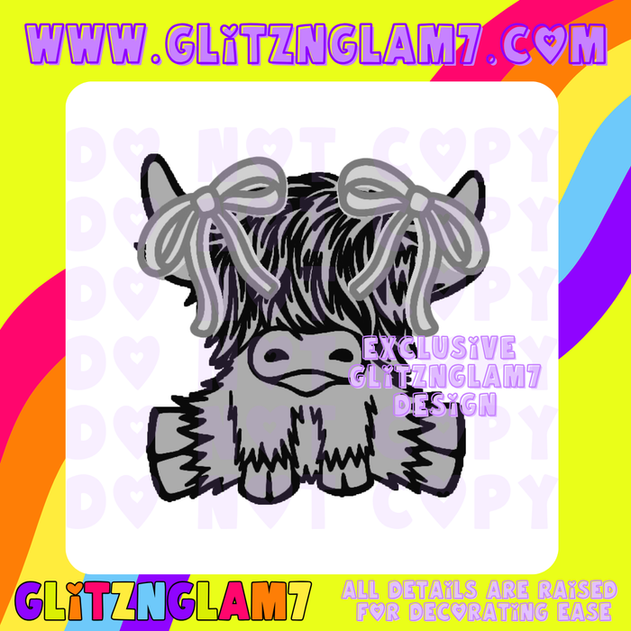 Highland Cow w/ Coquette Bows Silicone Mold -GNG7 Exclusive