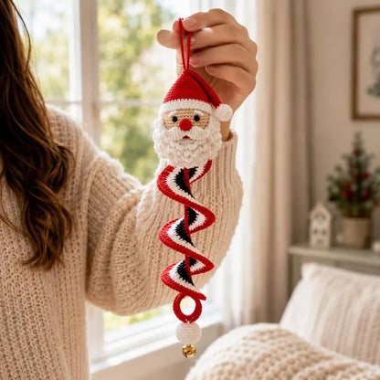 ☃️ Crochet Snowman Spiral Ornament DIY Kit – Beginner-Friendly Christmas Craft Set with Yarn, Crochet Hook & Festive Decorations