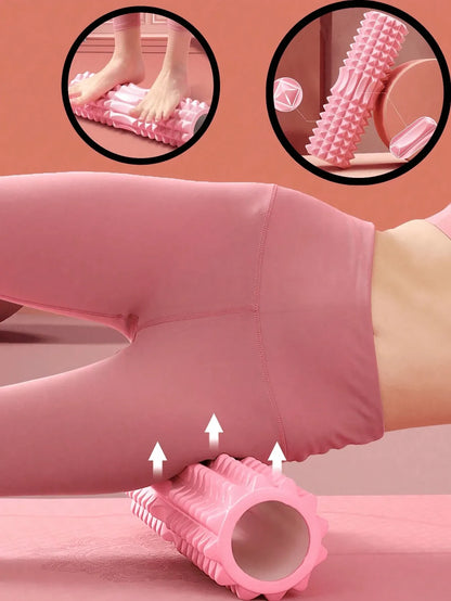 Textured Foam Yoga Roller – Lightweight Deep Tissue Massage Roller for Yoga, Pilates & Fitness