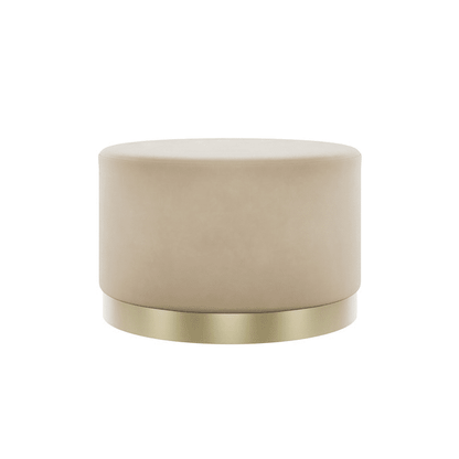 Jaycee Beige & Gold Large Round Stool Furniture