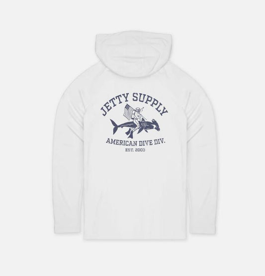 Jetty Boys' Division UV Hoodie Apparel Jetty White Youth Small
