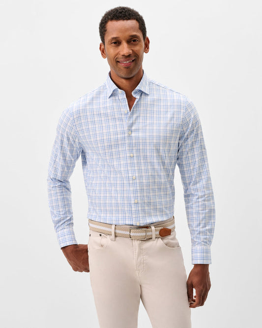 Johnnie-O Men's Rafael Everyday Performance Button Down Shirt Apparel Johnnie-O Wake Small