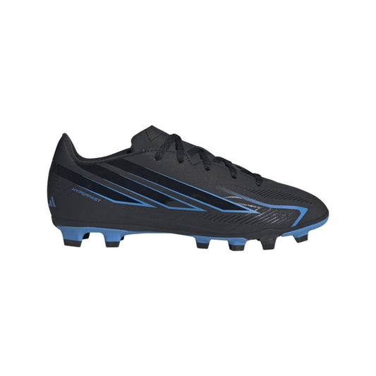 adidas Kids' F50 Hyperfast Club FG/MG Soccer Cleat Footwear Adidas Core Black / Core Black / Lucid Ray Blue-KK1306 11