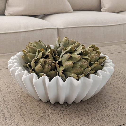 Kingston White Fluted Decorative Bowl Accessories