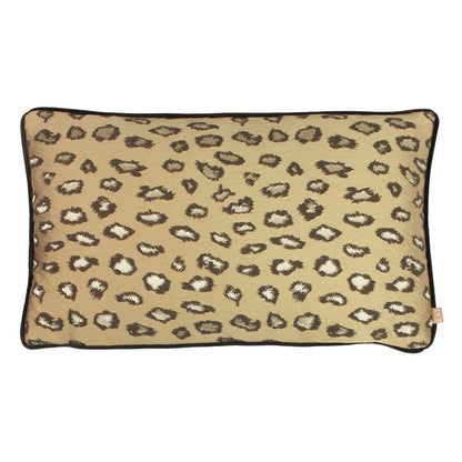 Leopard Print Gold Jacquard Bolster Cushion - 30 x 50cm Textiles