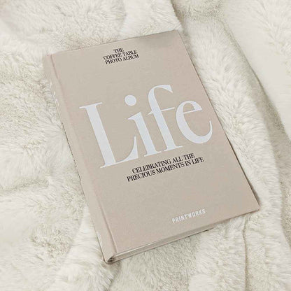 Life' Oatmeal Decorative Coffee Table Photo Album Accessories