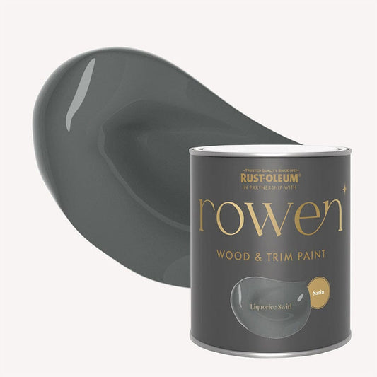 Licorice Swirl Dark Grey Satin Wood & Trim Paint - 750ml Home Improvement