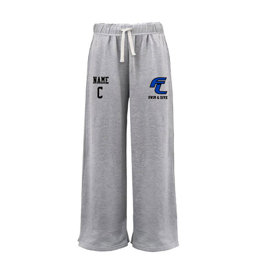 Ludlowe Girls Swim & Dive Wide Leg Sweatpant Logowear Fairfield Ludlowe Girls Swim & Dive Grey Ladies XS
