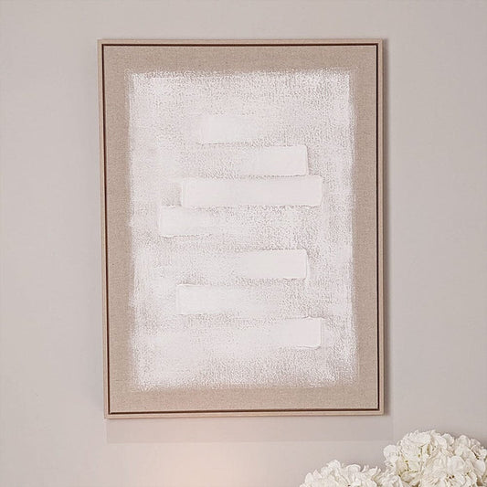 Marilyn Taupe & White Abstract Framed Canvas Wall Art Accessories