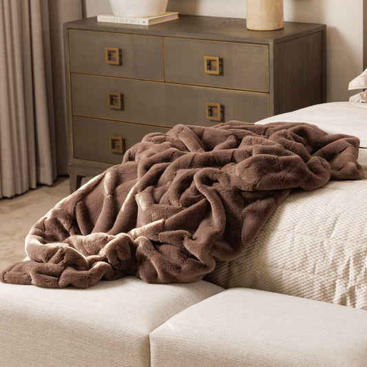Marlowe Chestnut Faux Fur Throw Textiles