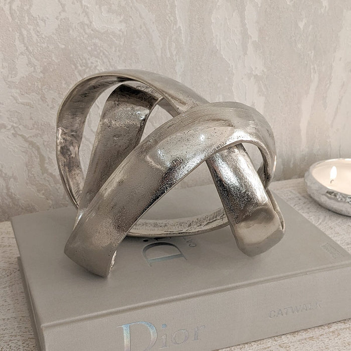 Marteli Decorative Silver Knot Sculpture Accessories