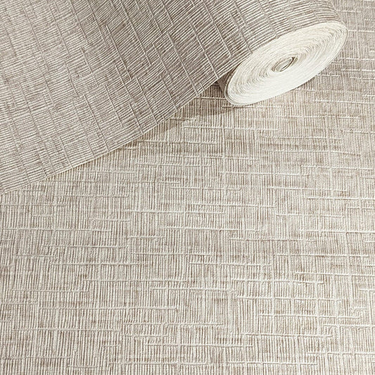 Matilda Beige Abstract Lines Textured Wallpaper Home Improvement