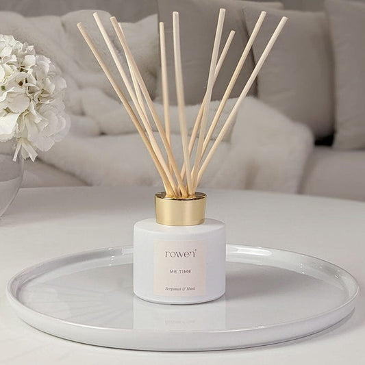 Me Time White & Gold Reed Diffuser - Bergamot & Musk Fragrance