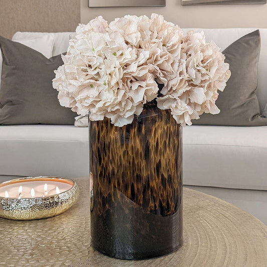 Melanie Amber Speckled Glass Decorative Vase Accessories