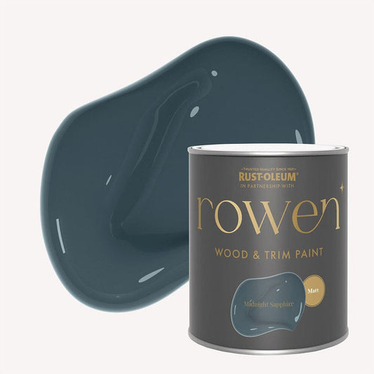 Midnight Sapphire Deep Blue Matt Wood & Trim Paint - 750ml Home Improvement