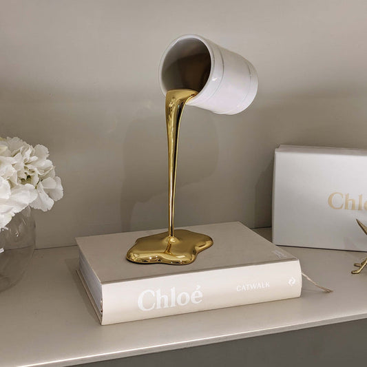 Molten Gold Paint Spill Ornament Accessories