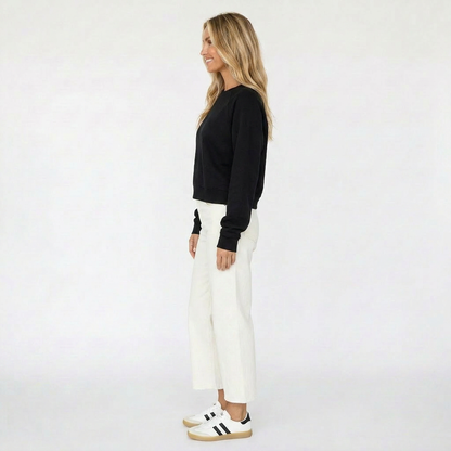 Solid Shrunken Raglan Sweatshirt