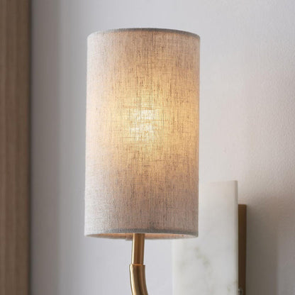Nerosa Gold & White Marble Curved Arm Wall Light Lighting