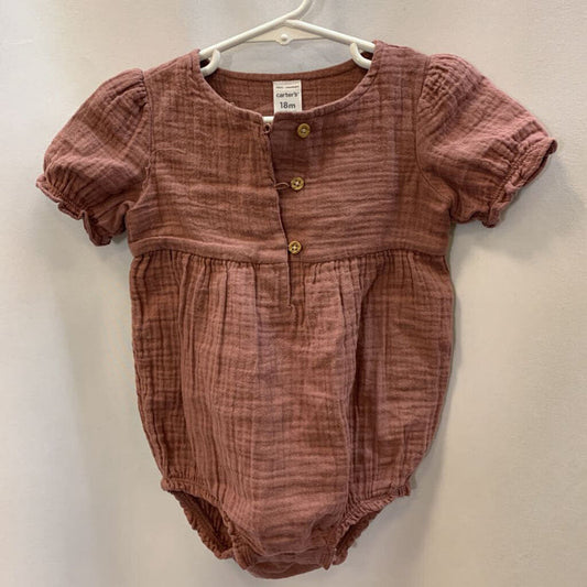 Onesie: Short Sleeve Half Button Linen
