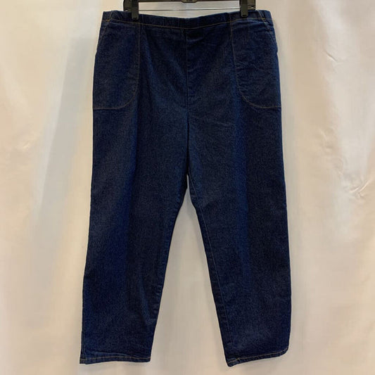 Pants: Dark Wash Flat Front Jeans