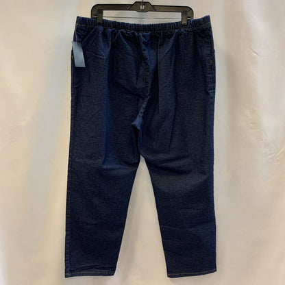Pants: Dark Wash Flat Front Jeans