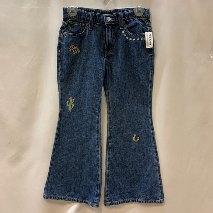 Pants: Flare Embroidered Jeans