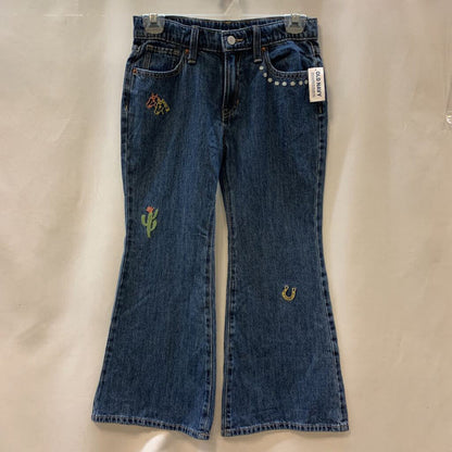 Pants: Flare Embroidered Jeans