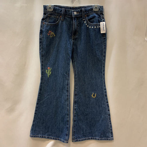 Pants: Flare Embroidered Jeans