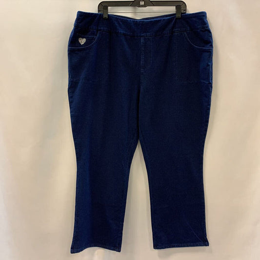 Pants: Heart Rhinstone Pull-On Jeans