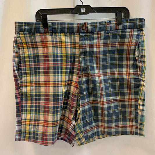 Pants: Shorts Plaid Cotton