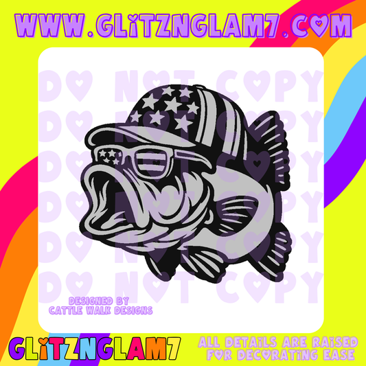 Patriotic Bass w/ Hat Silicone Mold
