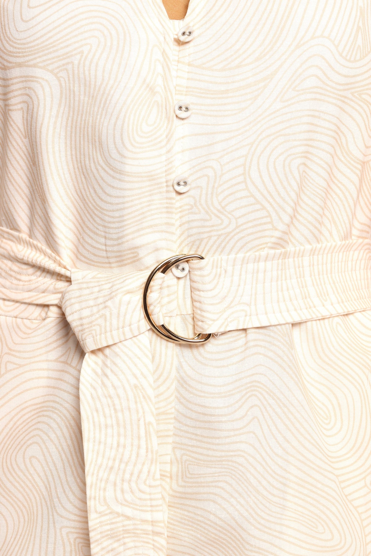 Cassian Belted Romper - Tan Swirl