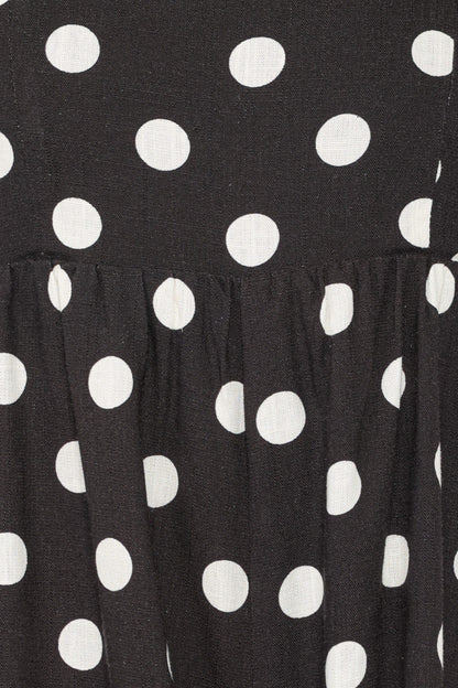 Quinley Romper - Black Polka Dot