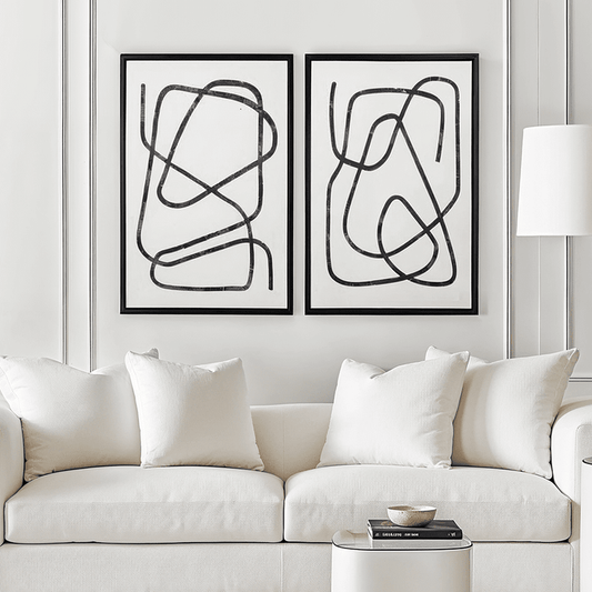 Robyn Black Squiggle Framed Canvas Wall Art - Set of 2 Accessories