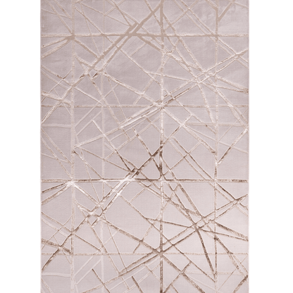 Saints Metallic Gold & Cream Geometric Velvet Rug Rug