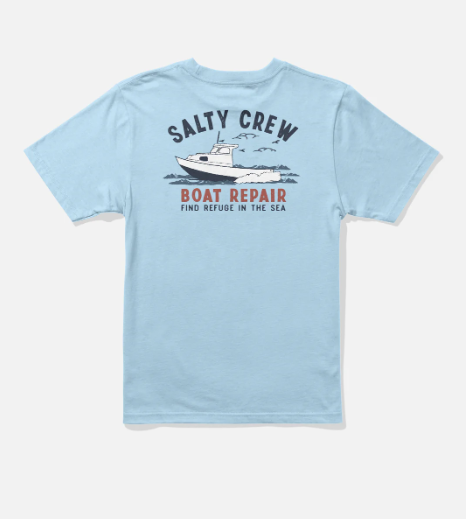 Salty Crew Boys' Boat Repair Tee Apparel Salty Crew Clear Sky Youth Small