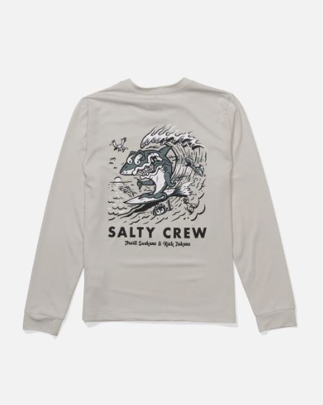 Salty Crew Boys' Surf Shark Sunshirt Apparel Salty Crew Athletic Heather Youth Small