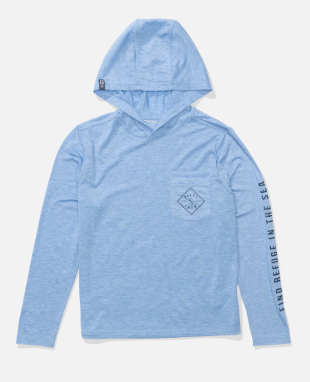 Salty Crew Boys' Tippet Hooded Tech Tee Apparel Salty Crew Blue Heather Small