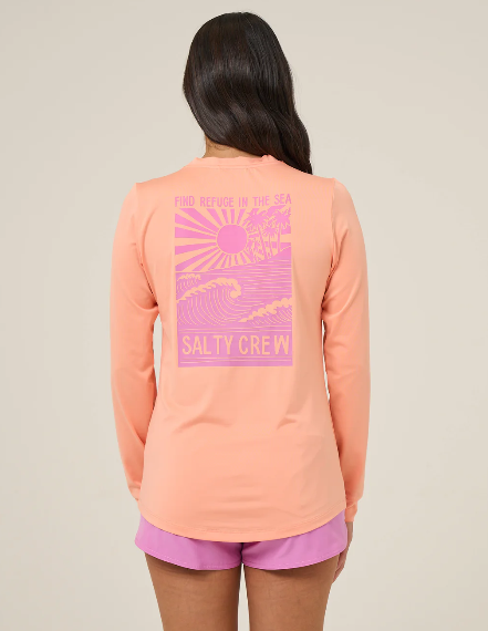 Salty Crew Women's Rise and Smile Sunshirt Apparel Salty Crew Papaya XSmall